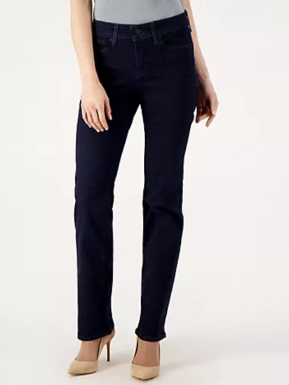 NYDJ Marilyn Straight Denim Dark Wash Jeans Size 6 Lift Tuck Technology Stretch